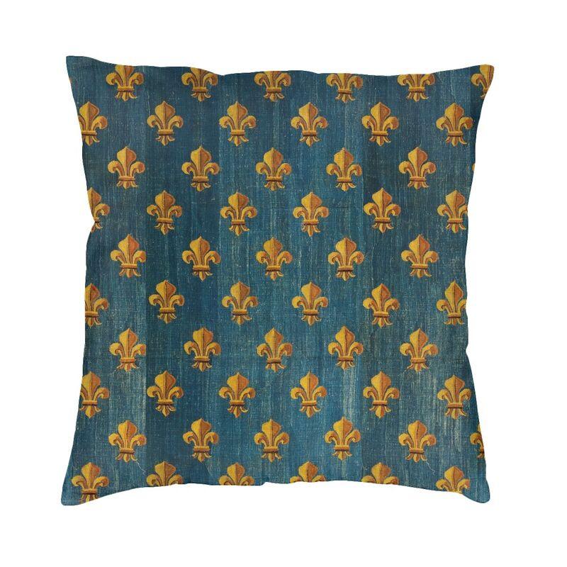 Роскошные Черно-Золотые Наволочки с Лилией (Fleur De Lis) Декор Милые Лилии Цветок Подушка для Стула Квадратная Наволочка