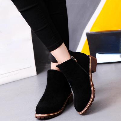 Женские ботинки, осенне-зимние ботинки, классические зимние ботильоны на молнии, зимняя замшевая теплая плюшевая женская обувь на меху 42