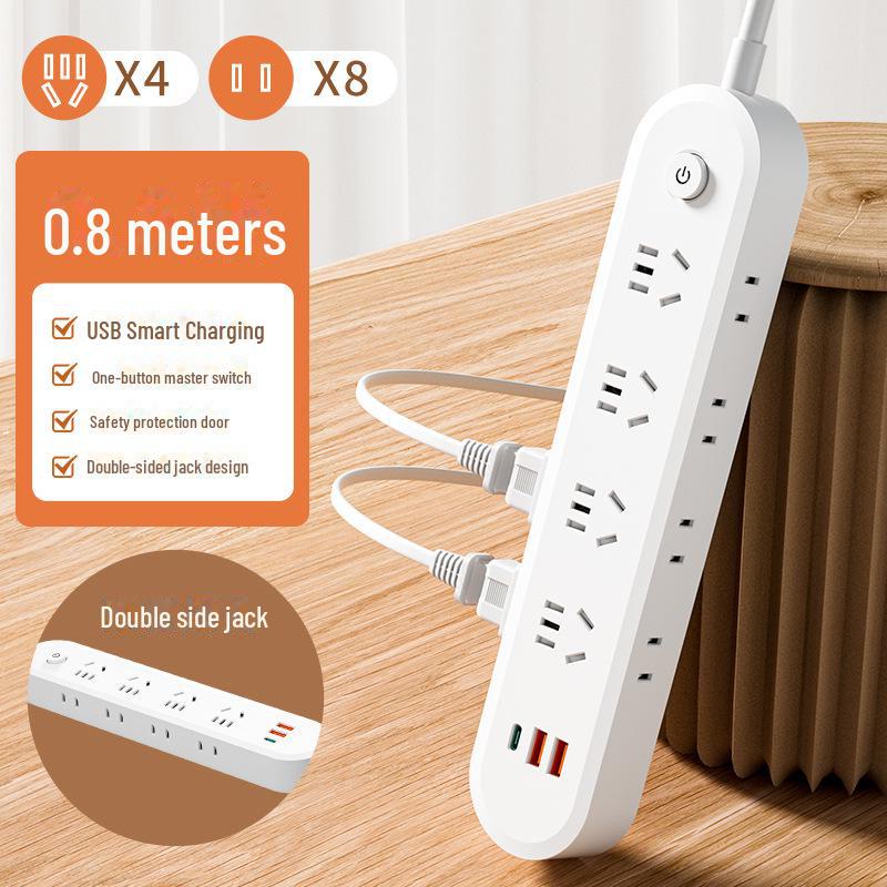 Умный сетевой фильтр с несколькими розетками, USB, двухсторонней вилкой и встроенной медной полосой