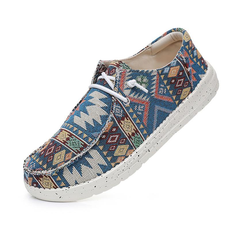 Повседневная обувь в стиле бохо для пар, легкие лоферы Cross-Border, мужская и женская тканевая обувь, лоферы из ткани