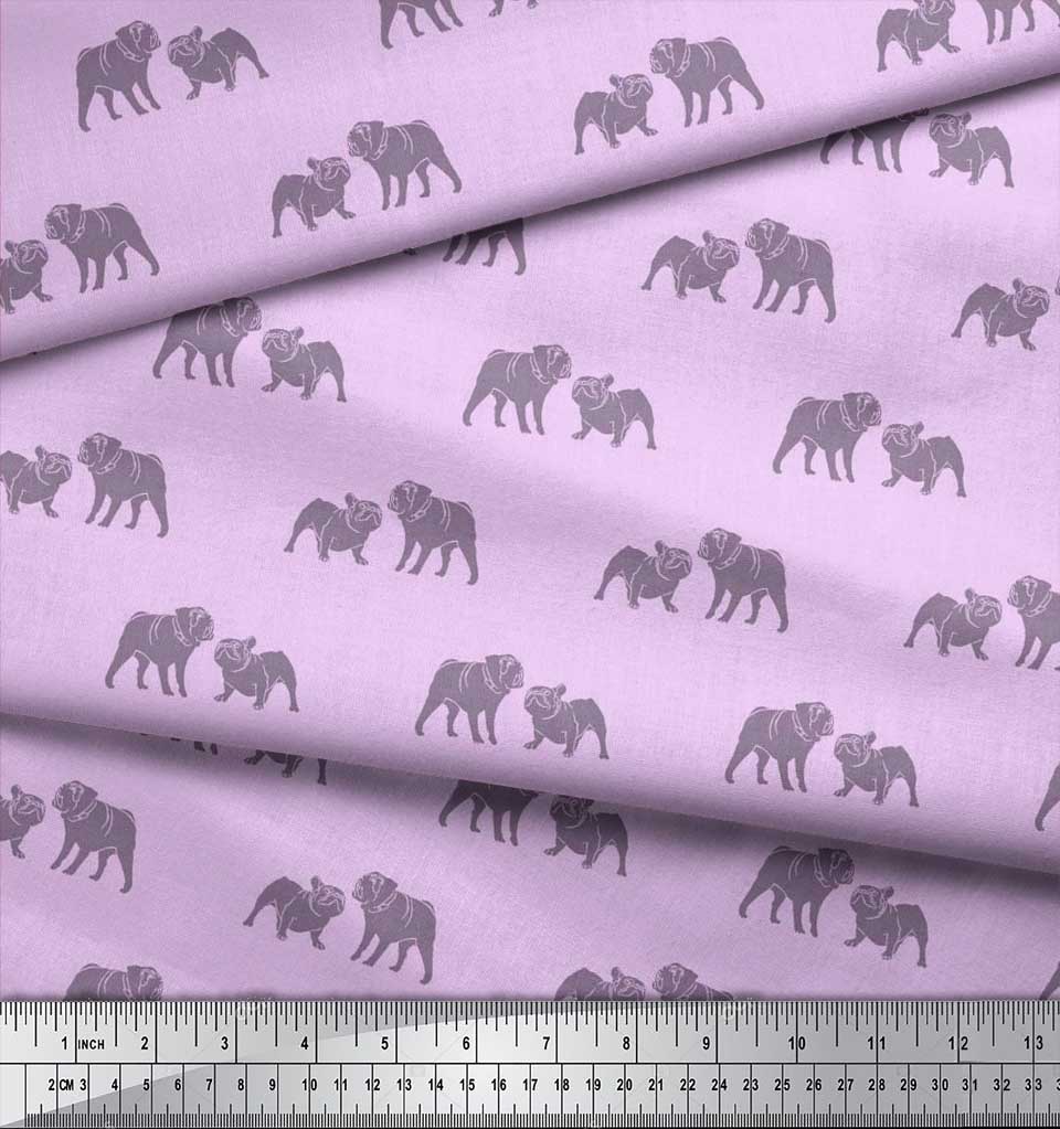 Soimoi Японская креп-сатиновая ткань с принтом Bull Dog на метр шириной 42 дюйма