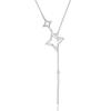Platinum Star Necklace PT950 Pendant Swinging Four Pointed Star Double Star Day Christmas Birthday Anniversary Present Gift Wrapping Included