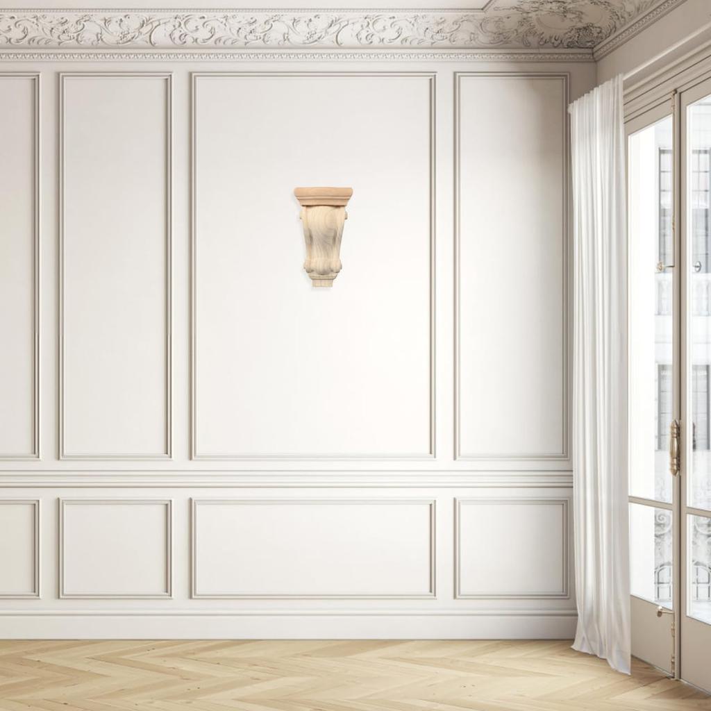 7.08*3.93*2.36inch Wood Corbels Unfinished Vintage Style Non Wood Decorative Shelf for Countertop Fireplace Kitchen Cabinet Bookshelves