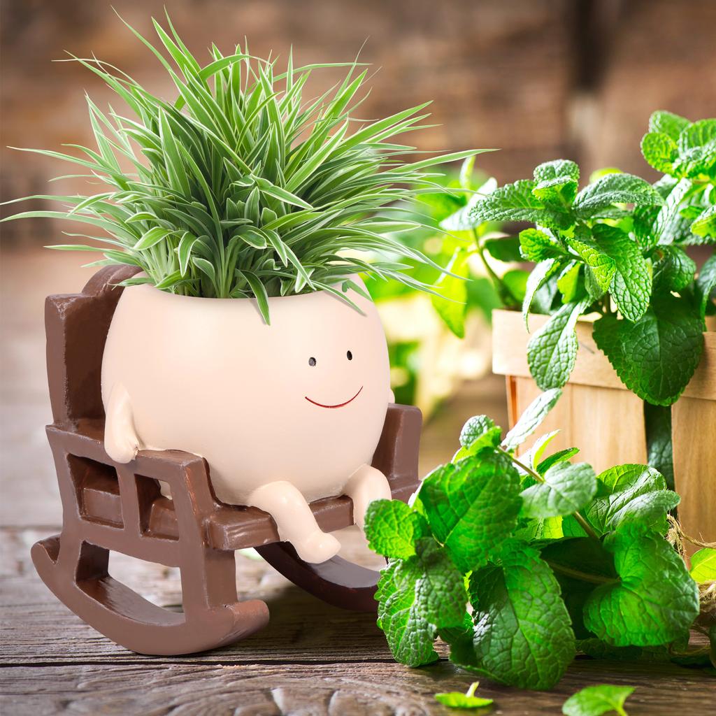 Смоляные суккулентные цветочные горшки для растений, подвесные корзины, симпатичные настенные кашпо с улыбкой для дома, балкона, внутреннего декора, садовых принадлежностей