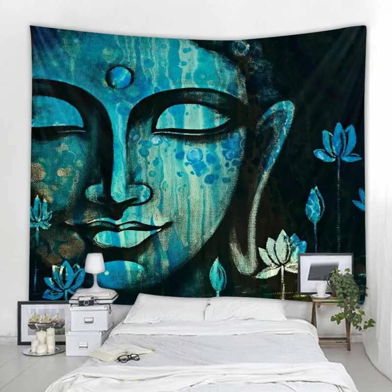Indian Buddha Art Tapestry Wall Hanging Meditation Mandala Room Wall Decor Boho Home Aesthetics Home Decor Background Fabric
