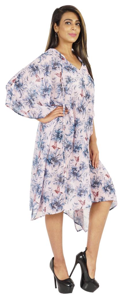 Moomaya Women  S Short Hoodie Kaftan Loose Tunic Kimono Sleeve Mini Beach Cover Up