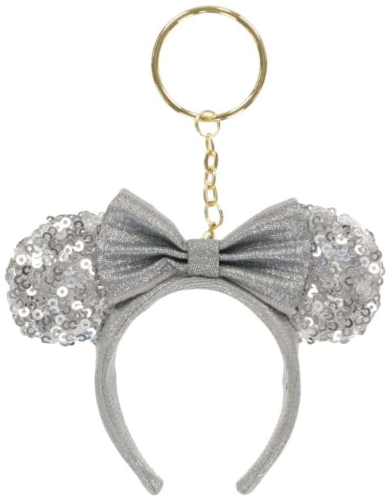 Disney Minnie Mouse Headband Keychain with Sequins and Silver Ears, Tokyo Disney Resort