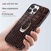 LANGSIDI Magnetic Ring Leather Case for iPhone 15 14 Pro Max 13 12 11 7 8 Plus Xs X XR SE 3 Crocodile Texture Stand Back Cover