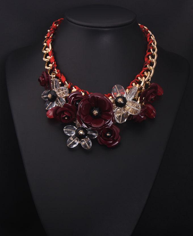 Синие кристаллы, драгоценные камни, цветы и другие многослойные плетеные короткие ожерелья на ключицу, женские украшения