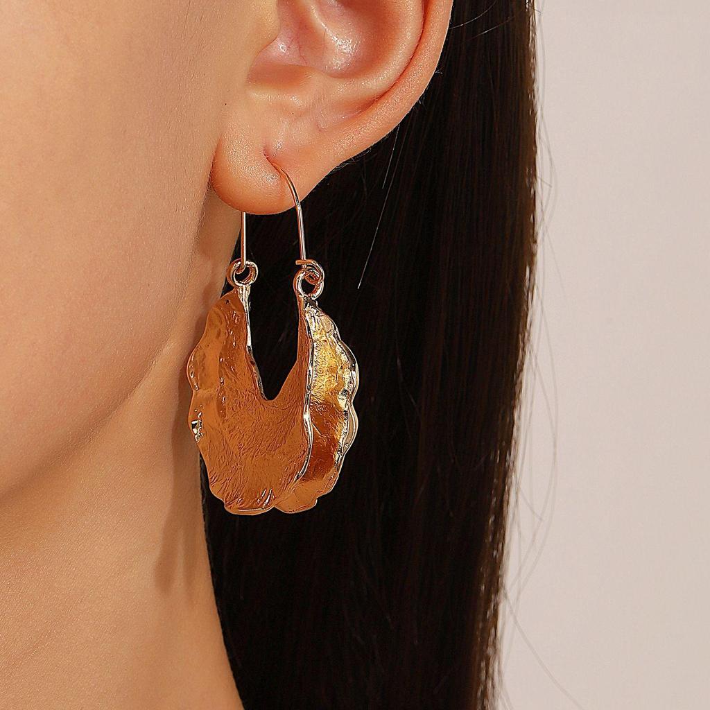 Ретро европейские и американские металлические серьги-гвоздики с холодными каффами для ушей - Простые, гладкие, высококлассная мода.