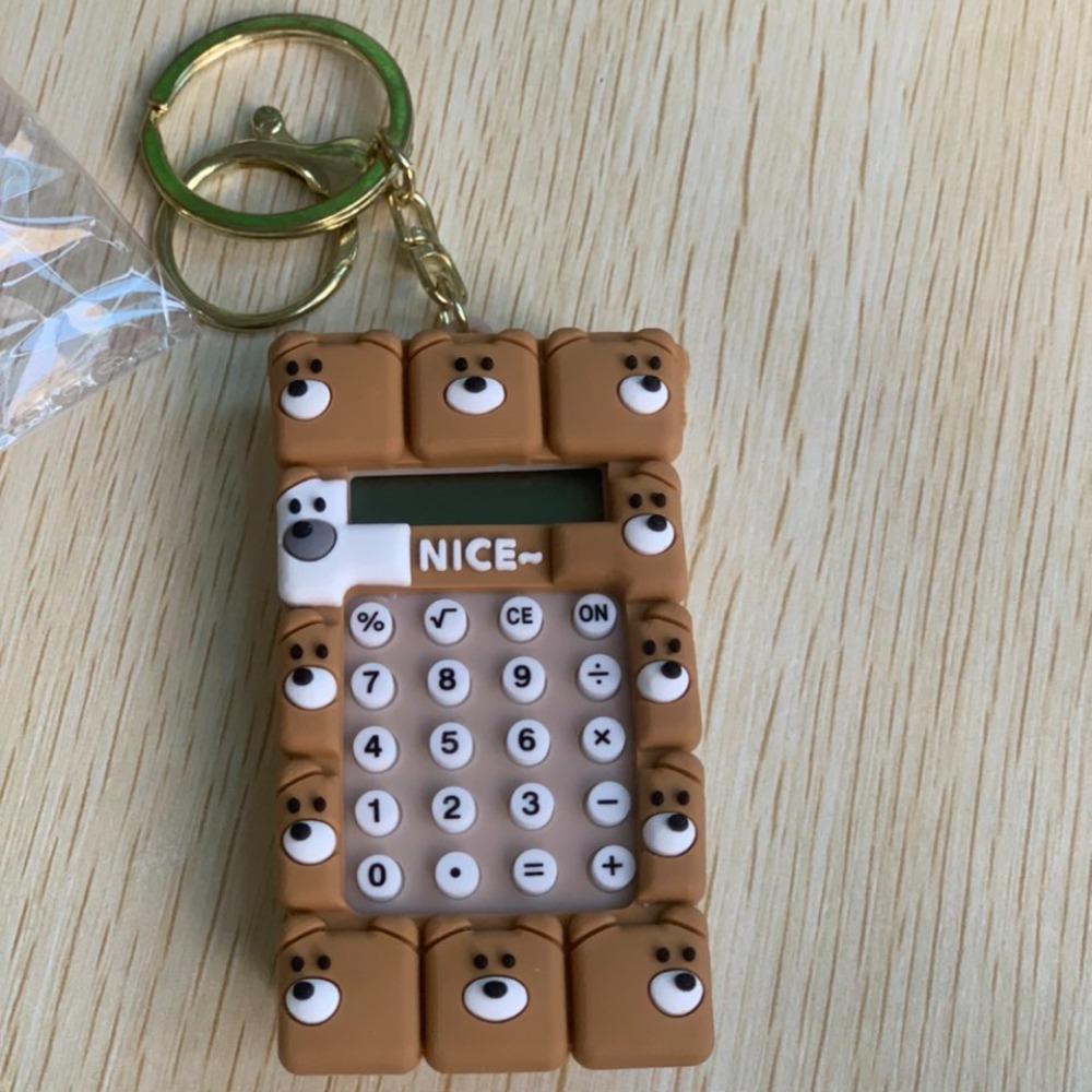 Мини Портативный Цифровой Калькулятор Оценщика с Брелоком Мультяшный Милый Калькулятор Школьная Сумка