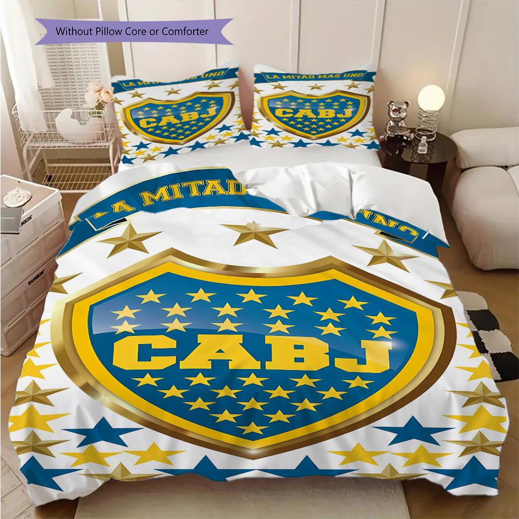 Boca Juniors Pattern Bedding Quilt Set Quilt Cover Pillowcase Home Decoration Birthday Gift (1 * duvet cover + 2 * pillowcase, without core)