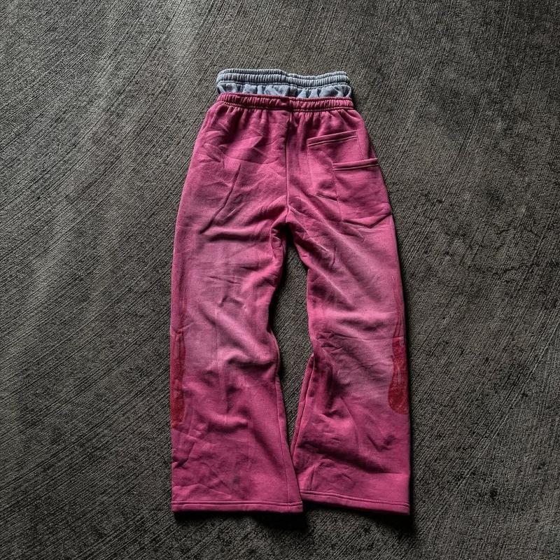 Европейский и американский уличный тренд мужские и женские свободные повседневные прямые брюки из вышитой ткани с принтом