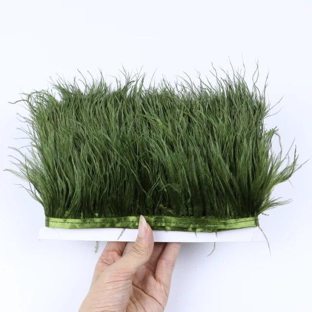 Цветная страусиная отделка 6-8 см, 1 м, 5 м, 10 м для поделок, свадебное платье, украшение одежды, лента с бахромой из перьев, отделка для шитья Flecos