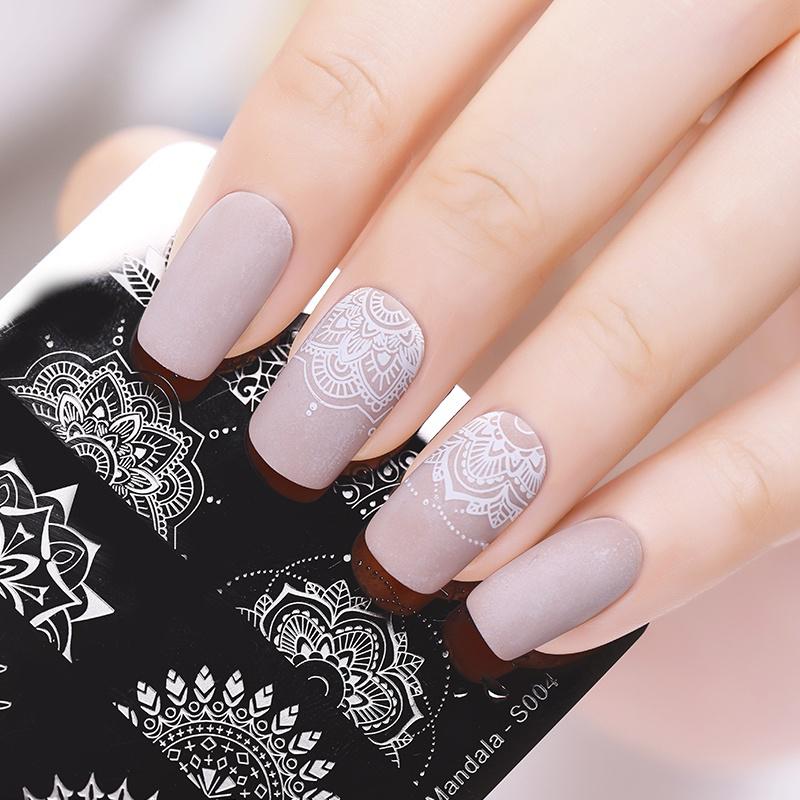 1 шт. BORN PRETTY Mandala Series квадратный шаблон для штамповки ногтей цветочный узор бабочка слон