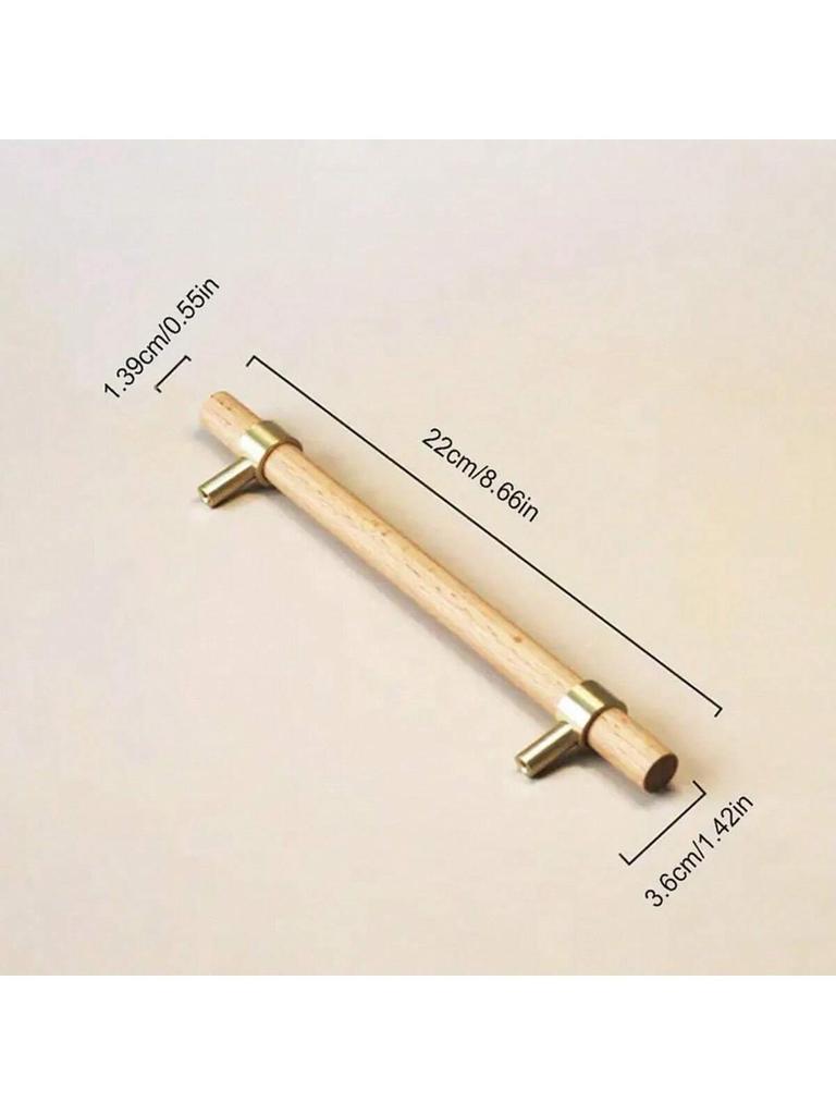 Ручки из бука и латуни, ручки для ящиков современной простой корпусной мебели, ручки для шкафов, ручки из бука