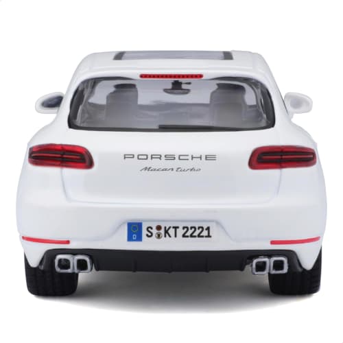 Bburago 1/24 Scale Porsche Macan White / Diecast Model Car, Finished Model, 18-21077 WT