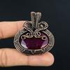 Рубиновый кулон Ювелирные изделия из драгоценных камней, Кулон ручной работы, обернутый медной проволокой 999 пробы, Ювелирные изделия новейшего дизайна
