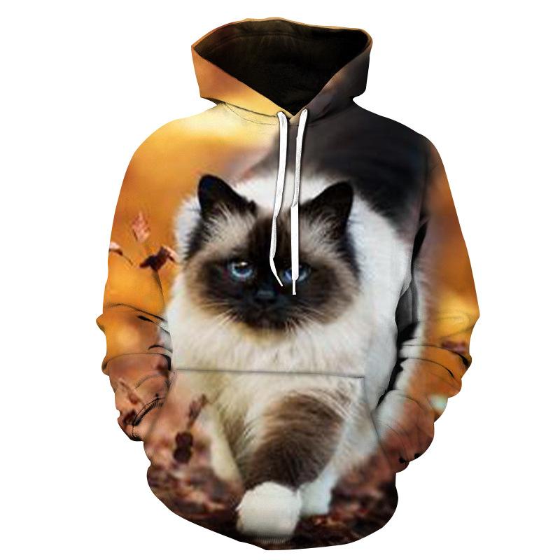 Толстовки с капюшоном Cartoon Kawaii с принтом 3D Cat, мужские и женские толстовки большого размера, пуловеры с длинным рукавом, толстовки с капюшоном, мужская одежда