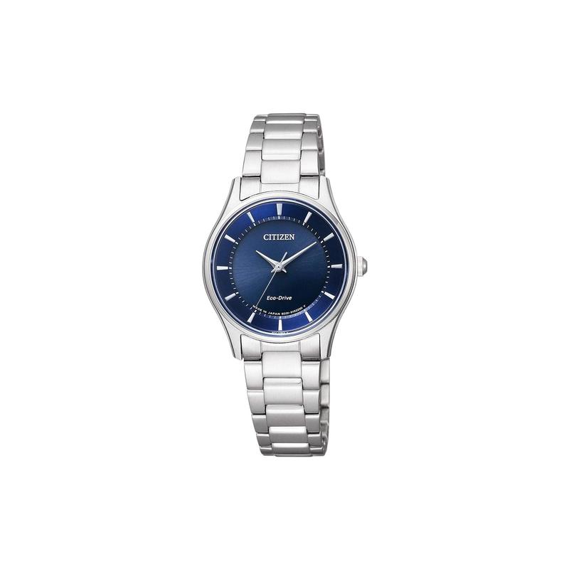 CITIZEN 50 meters waterproof, solar Quartz, Steel Strap, , 27.7mm women's watch, blue dial EM0400-51L
