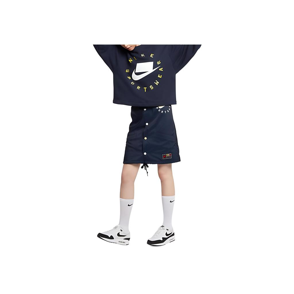 Nike Дышащая спортивная повседневная юбка с женским низом с буквенным принтом, темно-синяя AR2945-451