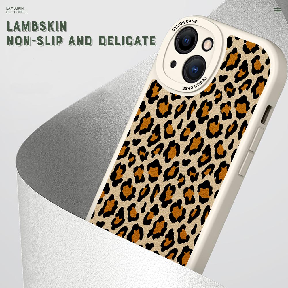 Slim Fashion Popular Tide Leopard Grain Leather Back Casing PU Leather Cover Phone Case for OPPO Reno Realme OnePlus