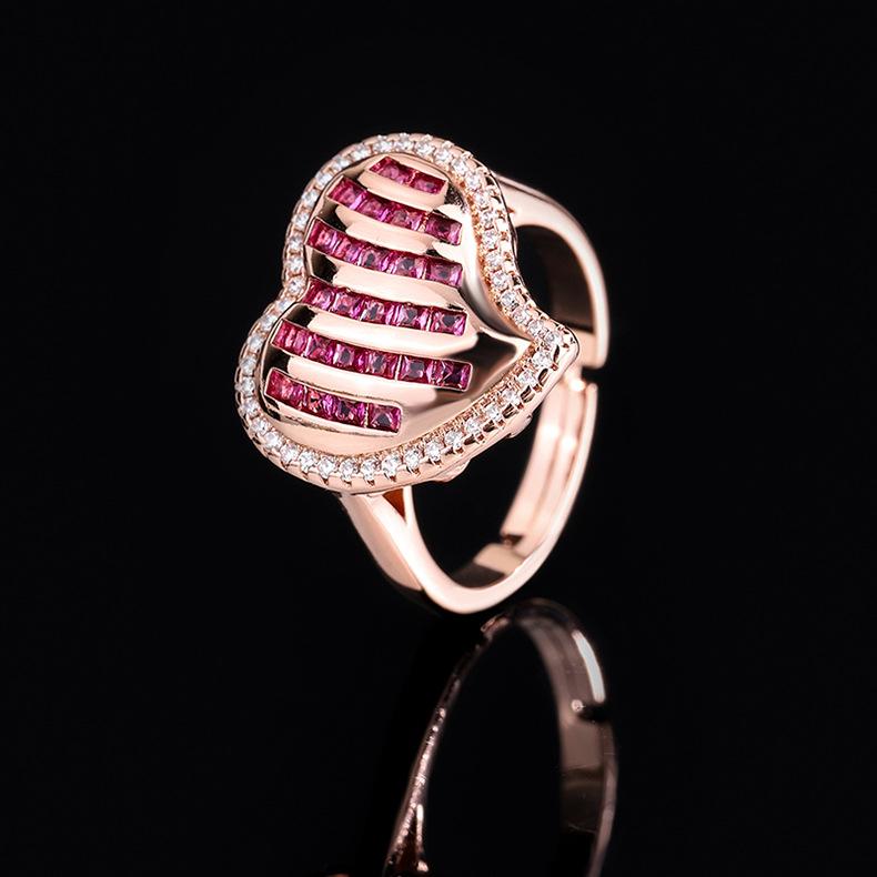 Кольцо-брелок Mori в стиле ретро, модное изысканное кольцо с регулируемой подвеской, новое женское кольцо с розовым бриллиантом 2024 года