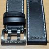 Used HAMILTON Genuine Leather Strap Black 20mm Excellent Condition