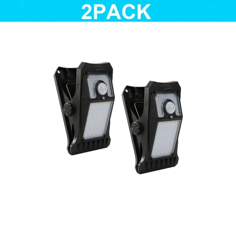 Clip On Solar Lights Outdoor Waterproof Motion Sensor Solar Fence Light with 90 LEDs 3 Modes for Gutter Patio Deck Camping Tent