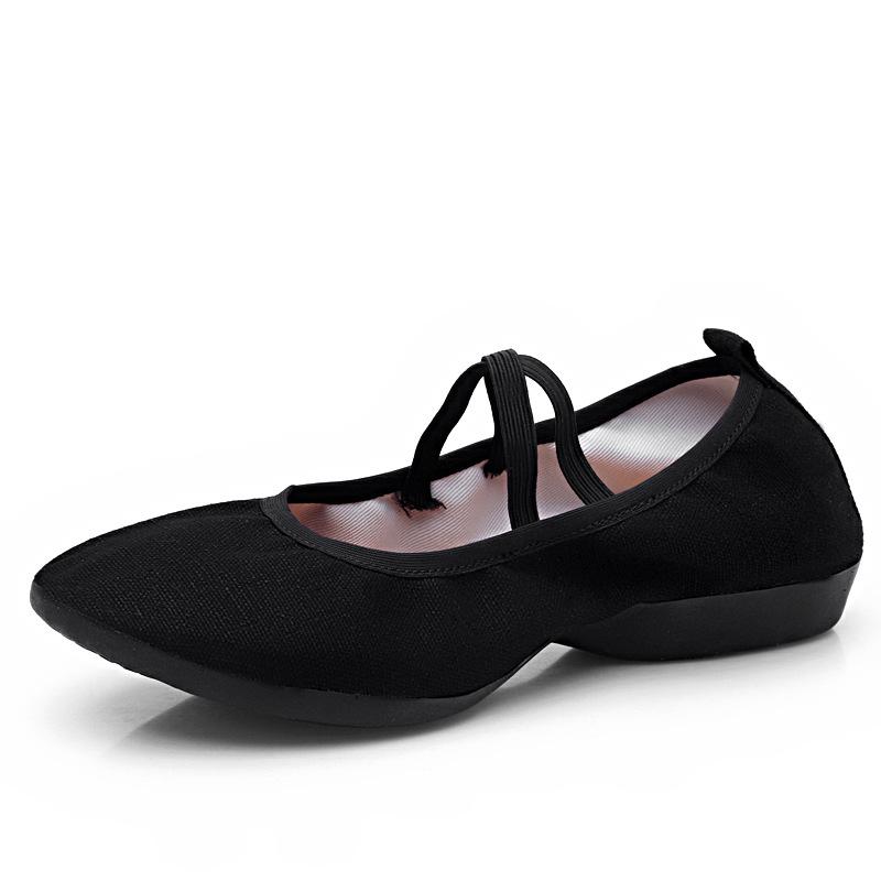 Дышащая обувь для танцев на все сезоны, подошва из коровьей кожи, нескользящая парусиновая обувь, кожаная мягкая подошва, женская обувь для танцев