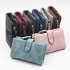 Women Wallet Nubuck Leather Short Wallets Lady 3 Fold Multi-Card Holder High Quality Lady Wallets Purse Case