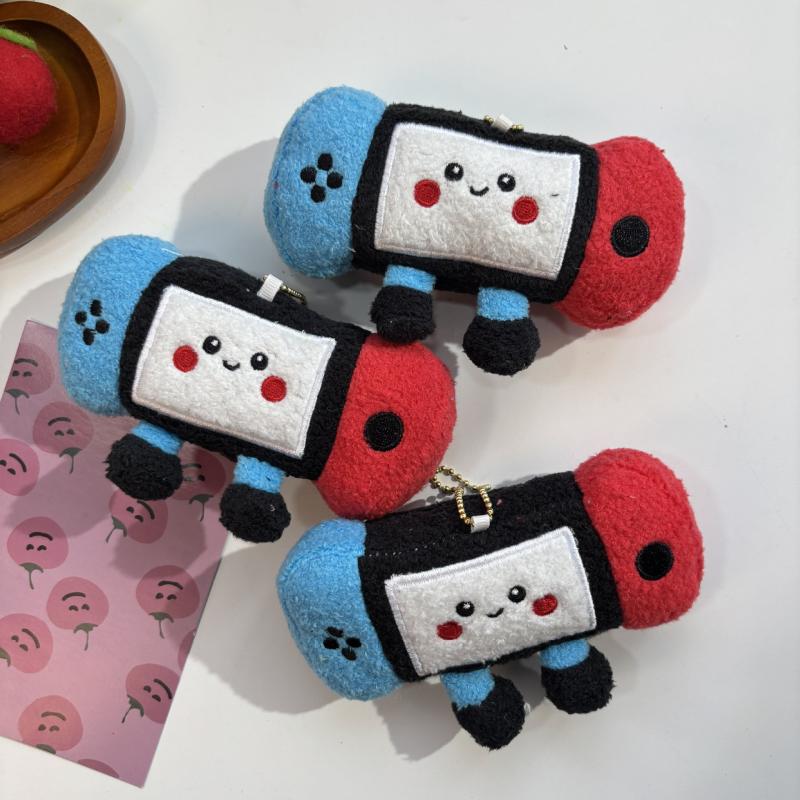 Игровые консоли Плюшевая игрушка Брелок Мультяшная Мягкая Набивная Кукла Подвеска Кольцо для ключей автомобиля Декор для сумки/рюкзака Детский подарок