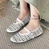 New Ladies Shoes Buckle Women's Flats Autumn Round Toe Hollow Solid Solft Sole Casual Comfortable Large Size Office Ladies Shoes