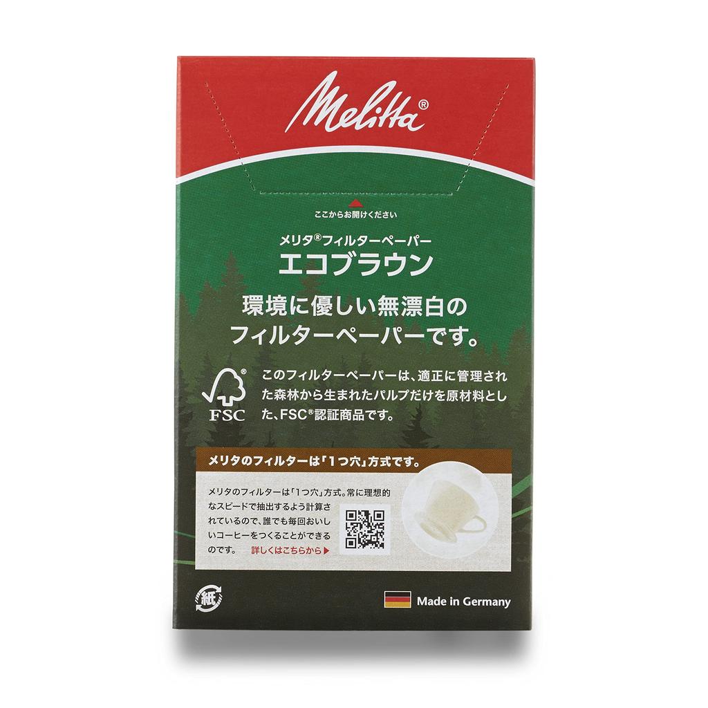 Melitta Фильтровальная бумага на 1–2 чашки Eco Brown FSC Mix 1x1 Натуральный коричневый 100 листов PE-11GBN