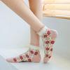 5 пар женских носков Harajuku, летние носки с кружевом и рисунком, повседневные носки, прозрачные эластичные короткие носки для школьниц