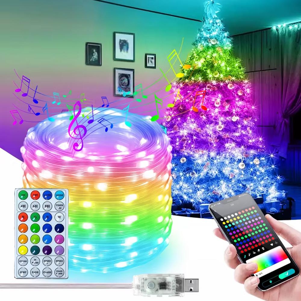 Fairy Light LED String RGB Dream Color With 32keys Remote Control Addressable Party Christmas Lights Wedding Decoration Garland