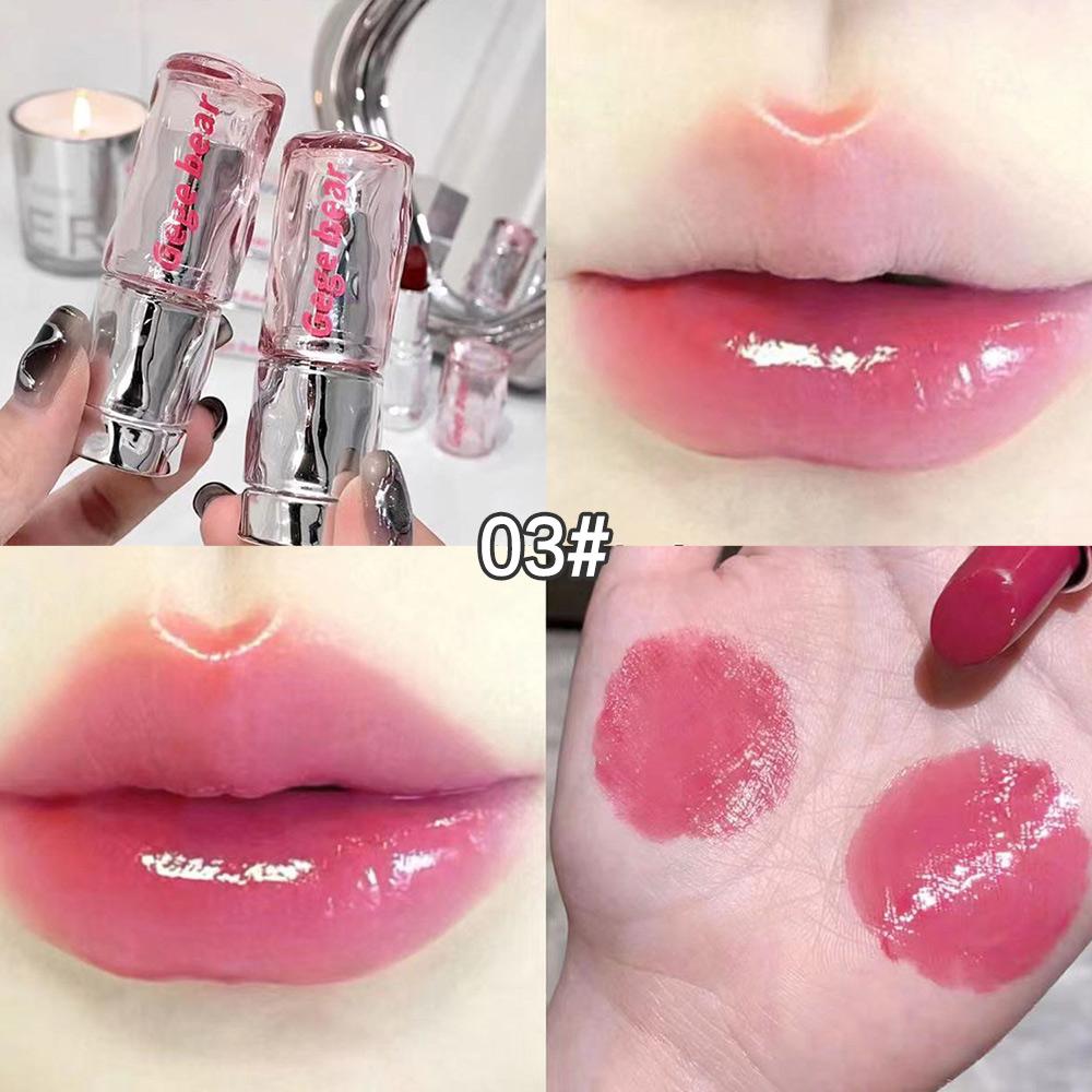 Gegebear Light and Translucent, Watery Lipstick, Mirror Moisturizing,  Korean Lip Gloss, Cross-border Beauty