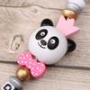 Cute Panda Silicone Baby Chew Toy  Pacifier Clip Pacifiers Chain Teething Soother
