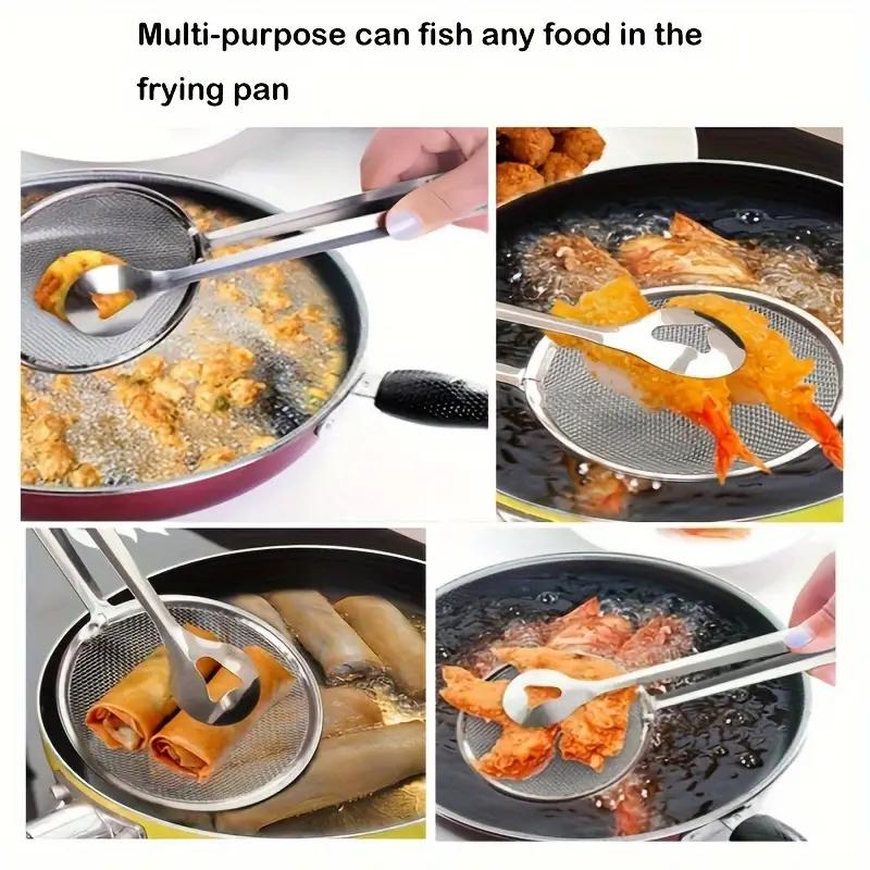 Фильтр для масла для жарки, ложка, пищевое сито, кухонный дуршлаг, сито для жареной пищи из нержавеющей стали. Кухонные щипцы для пищевых фильтров для жарки пищи