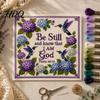 Stamped Cross Stitch Fabric Hummingbird Hydrangea Embroidery Kit Garden Faith DIY Kit Easy for Beginners with Psalm Fabric Beginner Hand Craft