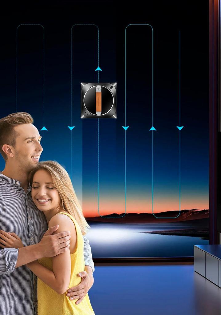 Восстановленный робот для мытья окон Liectroux YW910, двойное распыление воды, вакуумное всасывание 3000 Па, лазерный датчик, управление через приложение и пульт, функция памяти