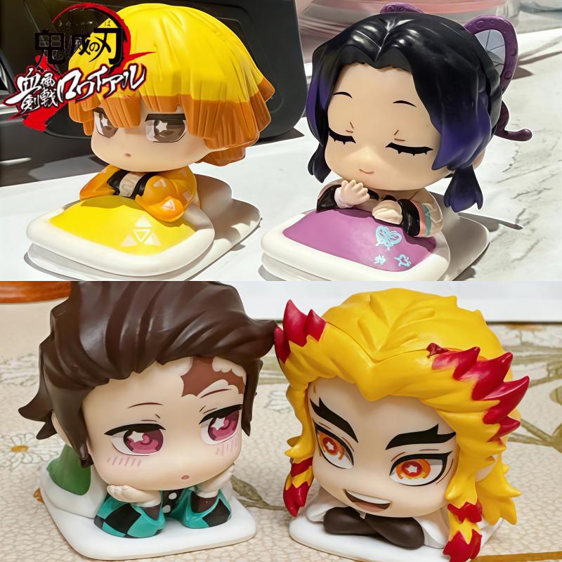 Genuine Scale Model Demon Slayer Bed Sleep Doll Kamado Nezuko Hashibira Inosuke Collection Model Action Figure Toy Gift