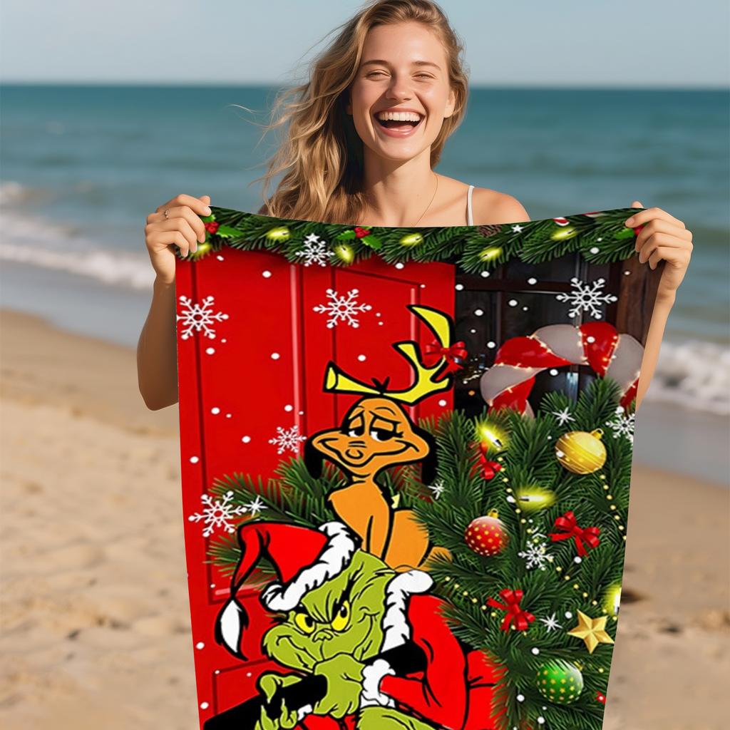 Пляжное полотенце Green Legend с принтом Зеленое пляжное банное полотенце