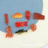 3D миниатюрные украшения: Жареная рыба и курица: Креативные смоляные аксессуары для DIY заколок, чехлов для телефонов и подвесок