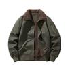 Autumn and Winter New Casual Jacket Men's Pure Cotton Velvet Thickened Tooling Flight Jacket Top Loose Large Size Coat