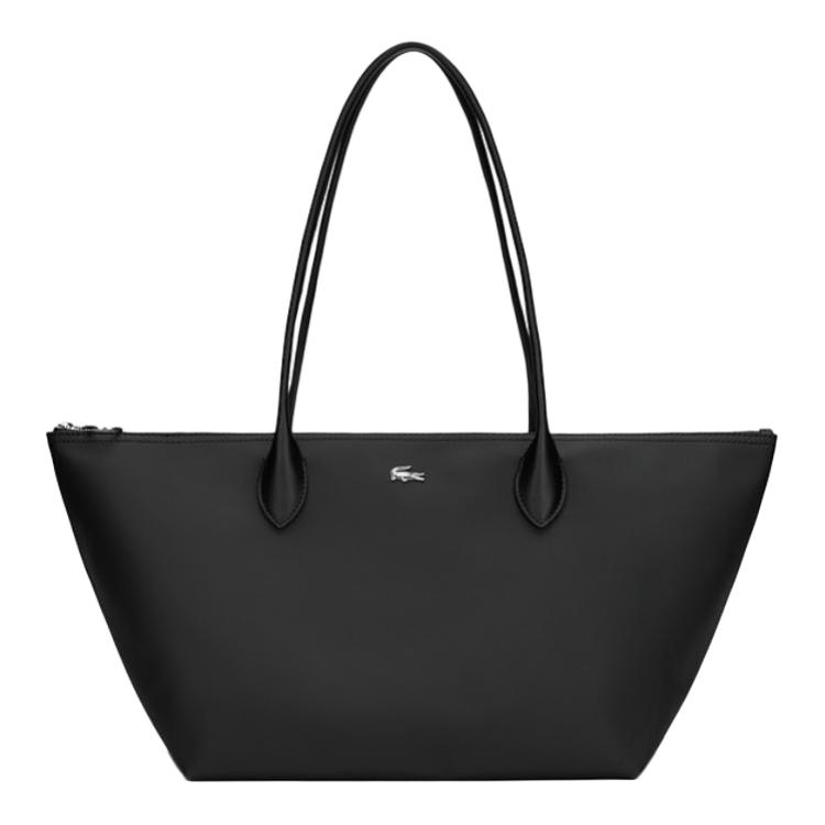 Lacoste Fashionable Versatile PVC Tote Shopping Bag Handbag Shoulder Bag Large Women tote Black NF4826ZP-000
