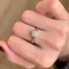 925 Sterling Silver Jewelry Luxury Crystal Flower Finger Rings for Women Wedding Party Jewelry for Girls Friend Gift
