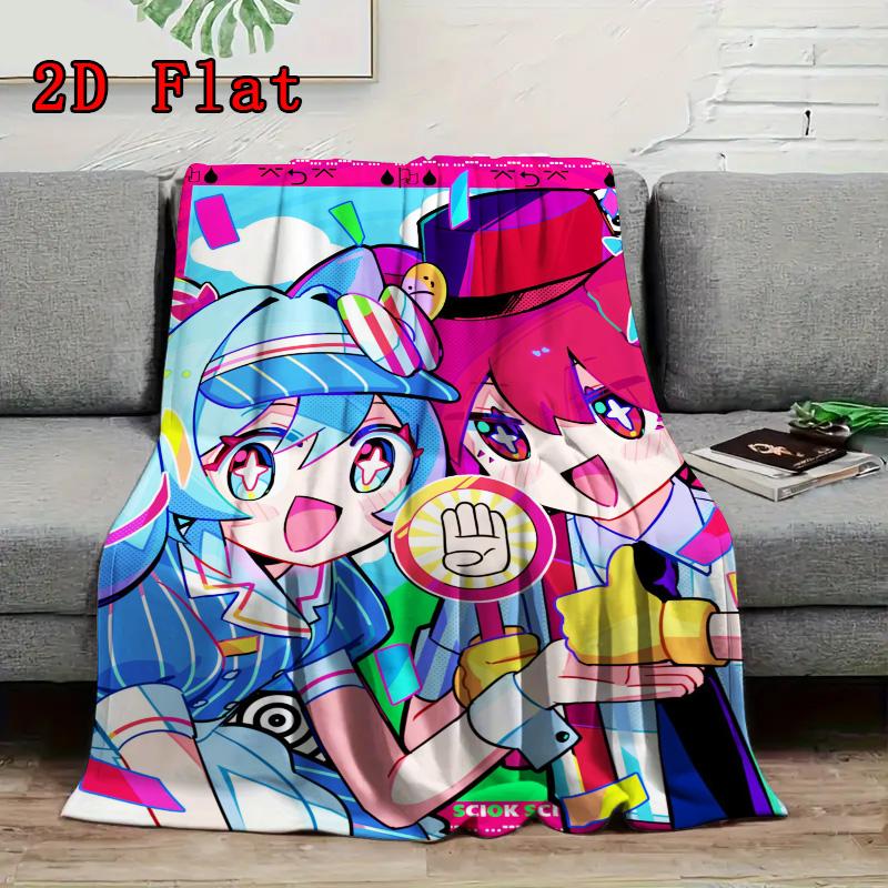 Miku and Teto 2D Flat Pattern Flannel Blanket High quality All Seasons Warmth and Comfort Perfect for Christmas Gifts.DMT0925235