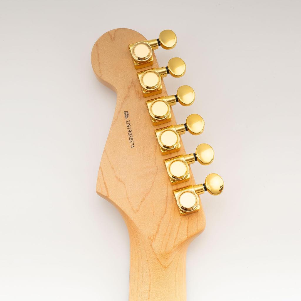 Musiclily Pro R18K запирающие колки винтажные овальные золотые для Fender Stratocaster и Telecaster электрические 6-в-ряд 2-контактные колки, передаточное число 18:1, ручки, покрытие,