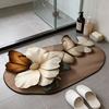 Коврик для пола Быстросохнущий Высокая водопоглощаемость 3D Реалистичные бабочки Цветочный узор Противоскользящий коврик для ванной Прихожая Кухонный ковер